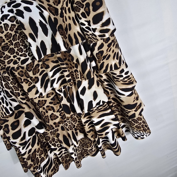 Nashi Orignal Chic Animal Print A-Line Skirt - Picture 5 of 11